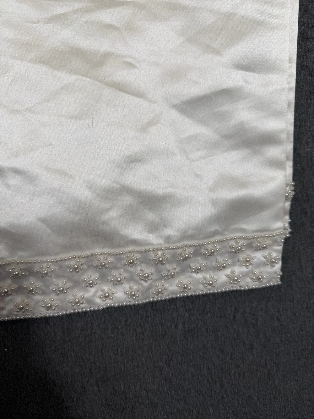 Ladies Satin Embroiderer Wedding Shawl in White
